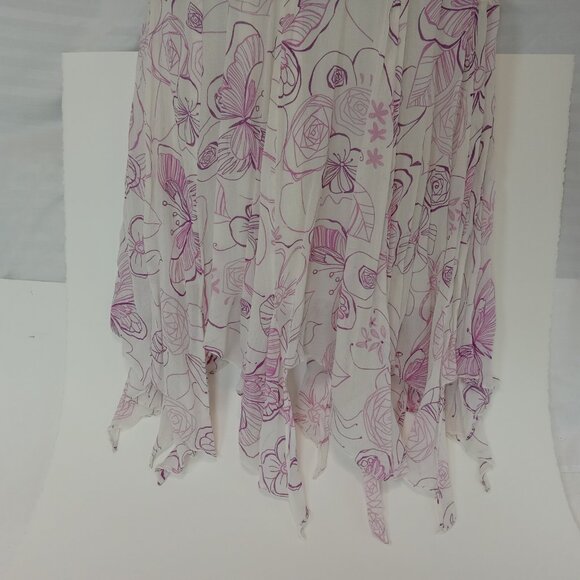 Eva Blue Y2K Fairy Dress 10 Handkerchief Whimsical Fairycore Beaded Floral White - Picture 3 of 16